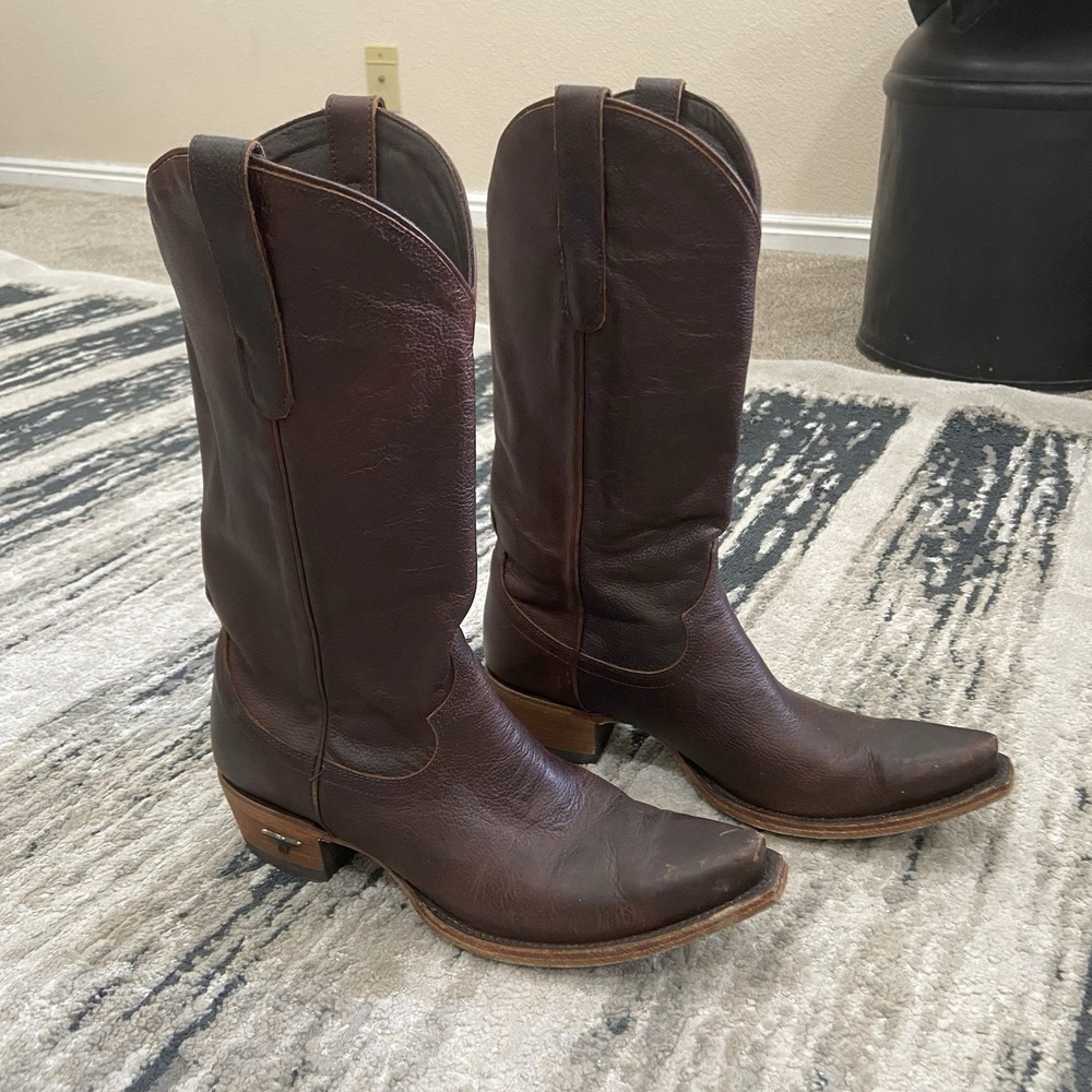 Brown Leather Lace Up Boots